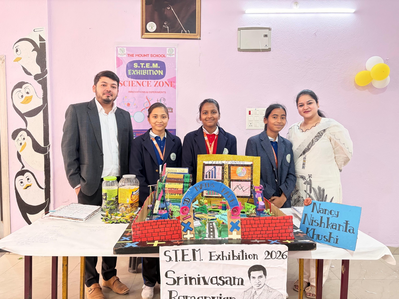 Students presenting a STEM exhibition